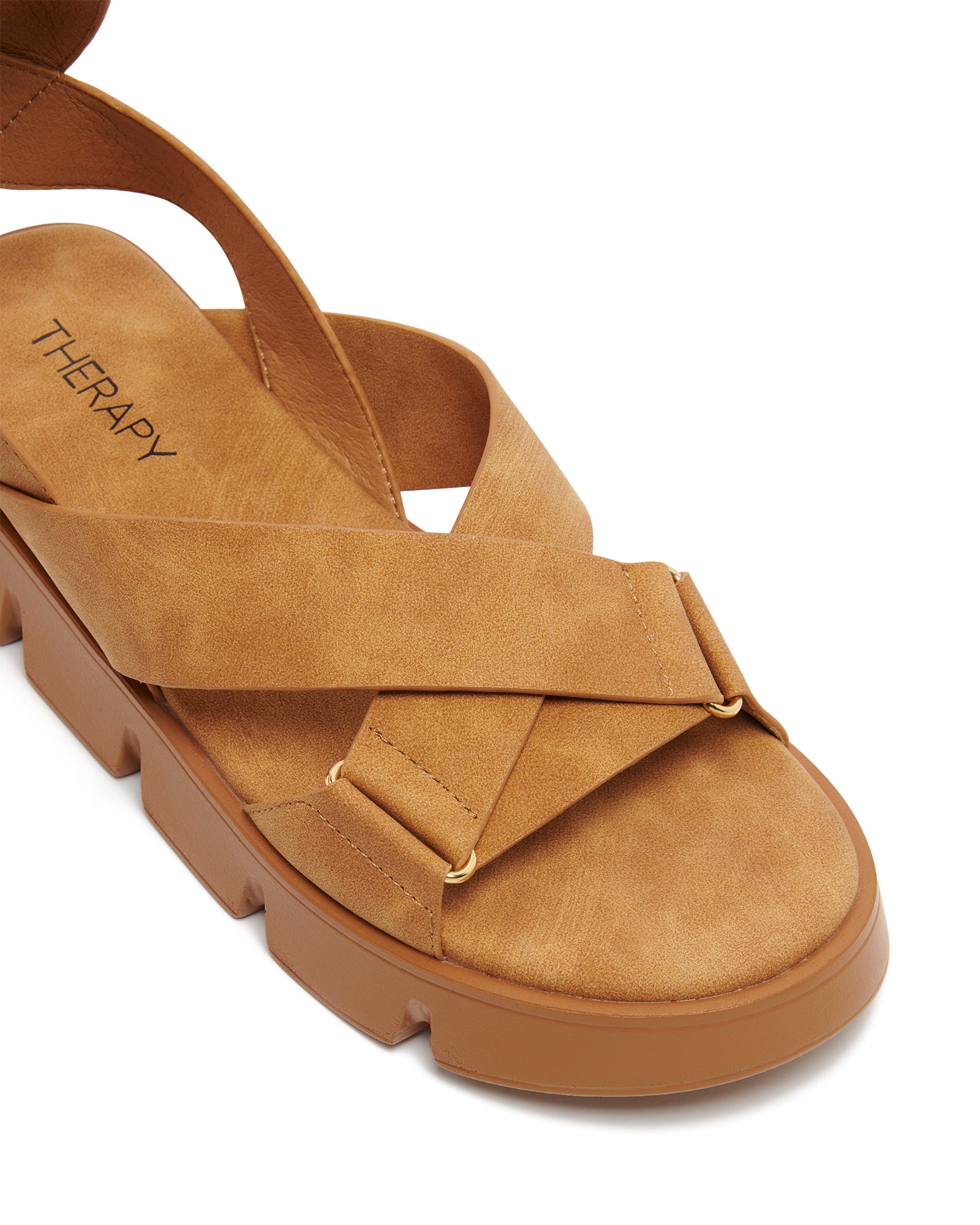 Therapy Shoes Maze Caramel Nubuck | Women's Sandals | Chunky | Flatform