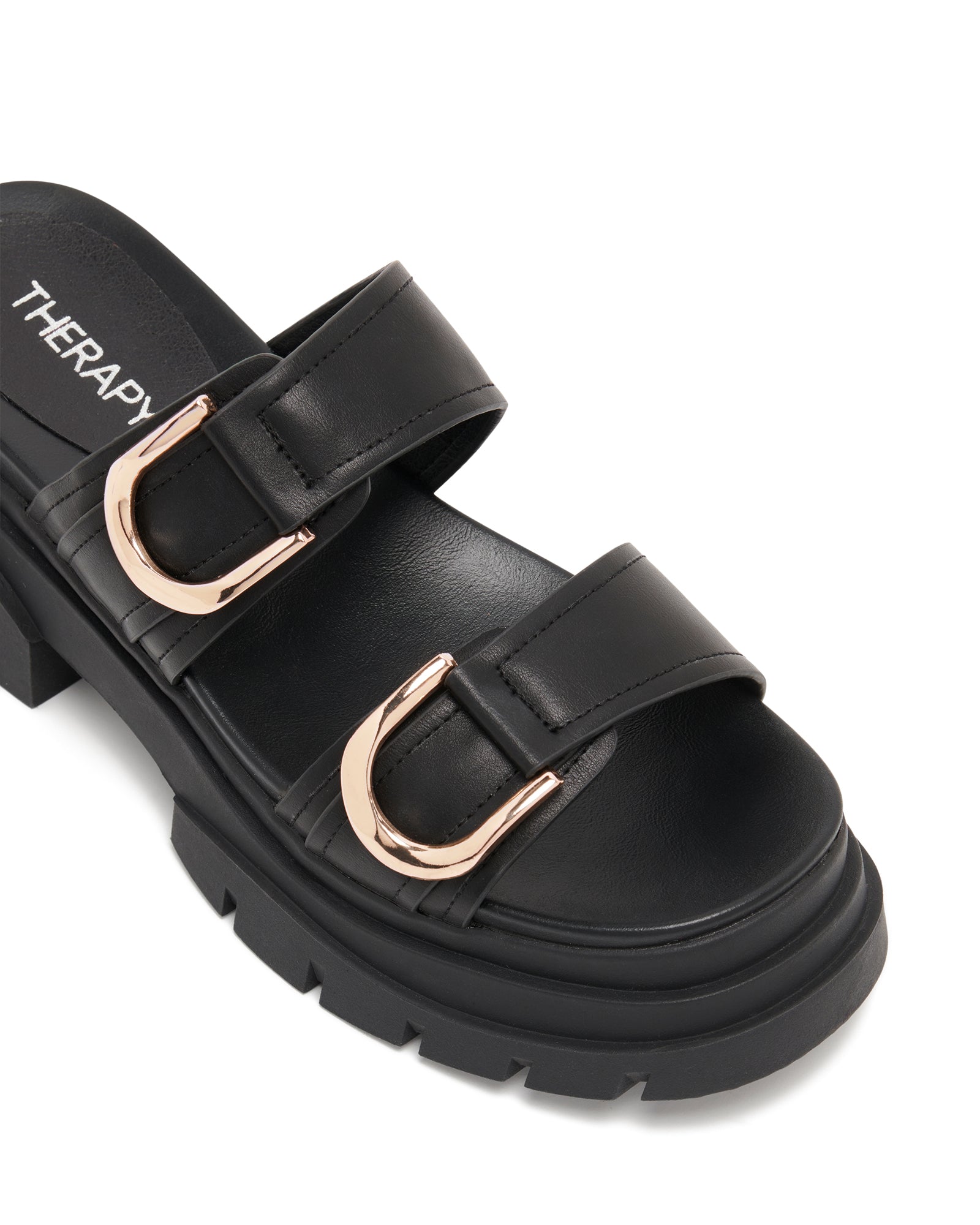 Therapy Shoes Myer Black | Women's Sandals | Slides | Chunky | Flatform