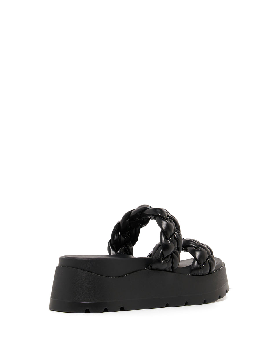 Therapy Shoes Paradise Black Smooth Women's Sandals Platform Flatform