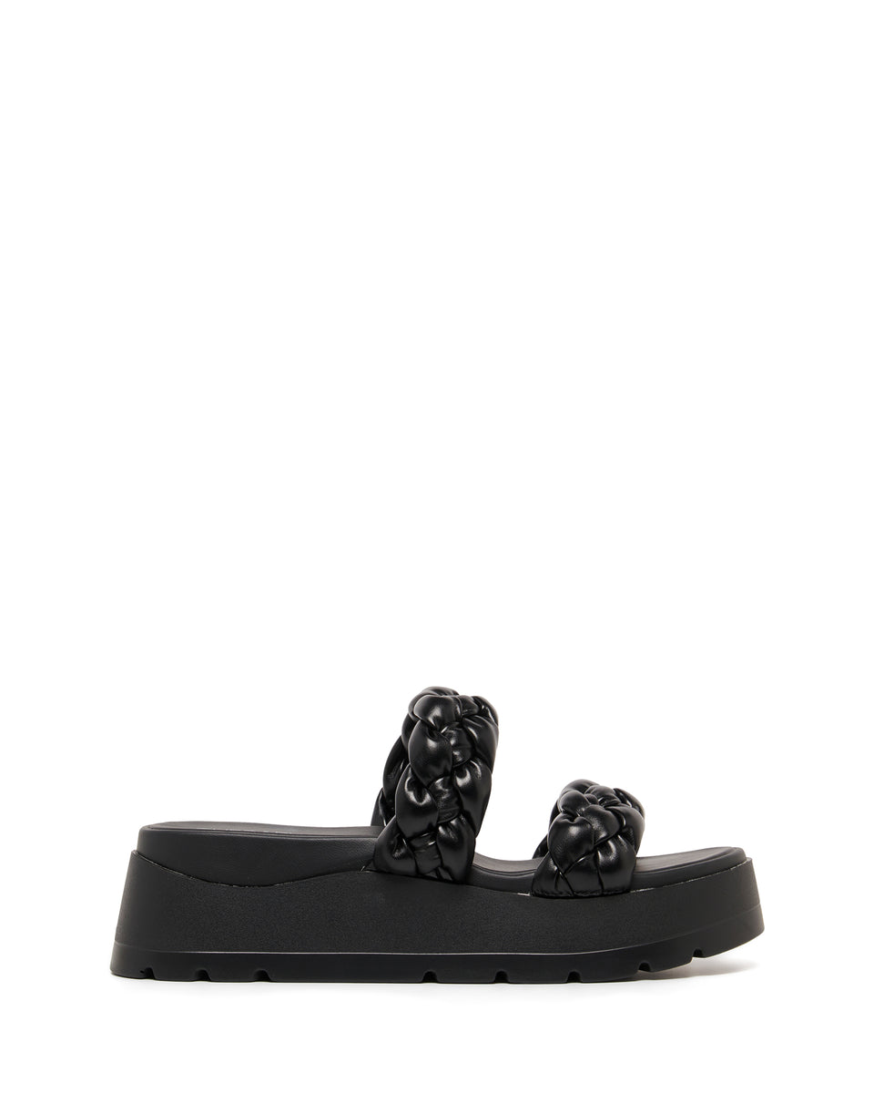Therapy Shoes Paradise Black Smooth Women's Sandals Platform Flatform