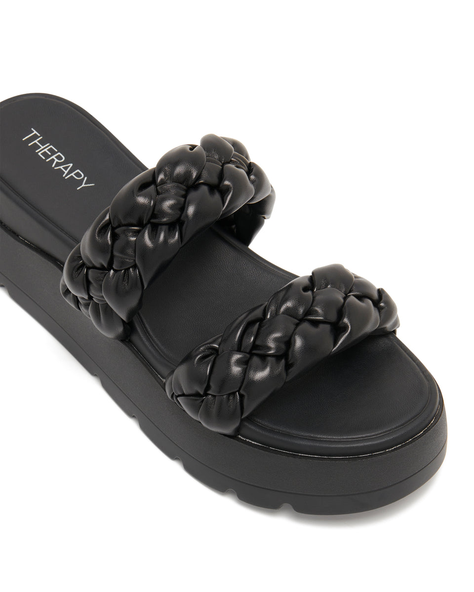 Therapy Shoes Paradise Black Smooth Women's Sandals Platform Flatform