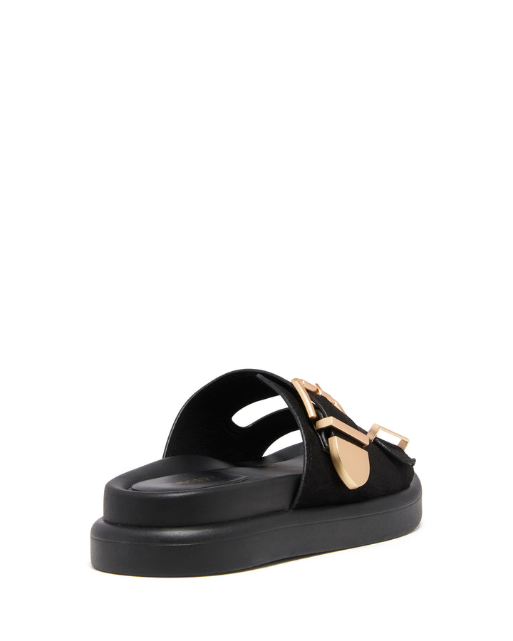 Paxton Sandal Black Microsuede