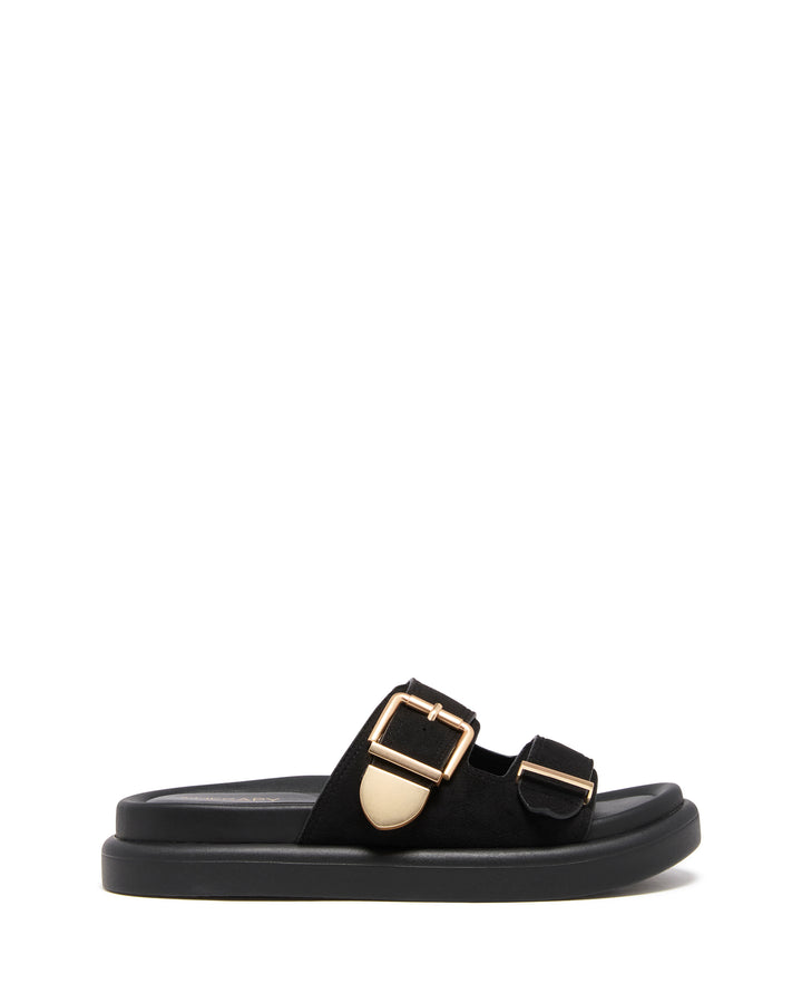 Paxton Sandal Black Microsuede