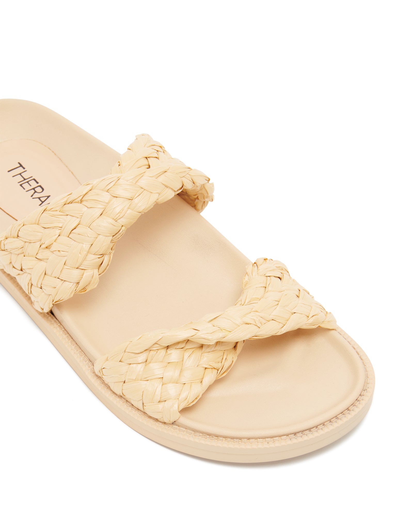 Therapy Shoes Peele Natural Raffia | Women's Sandals | Slides | Chunky | Flats
