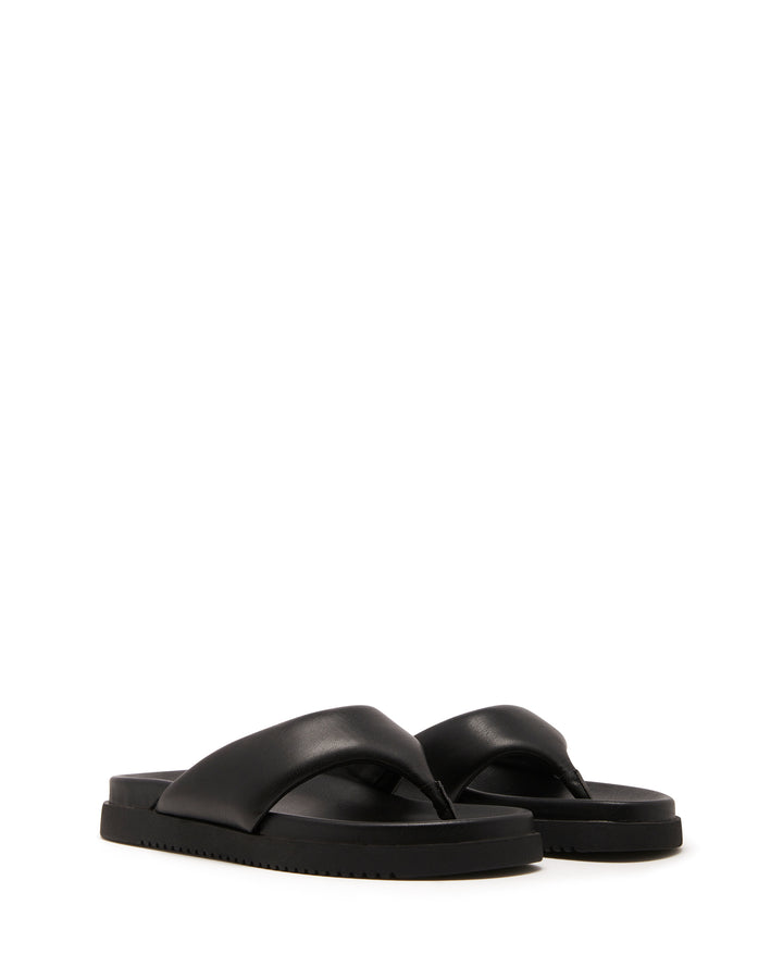 Radar Thong Sandal Black Smooth