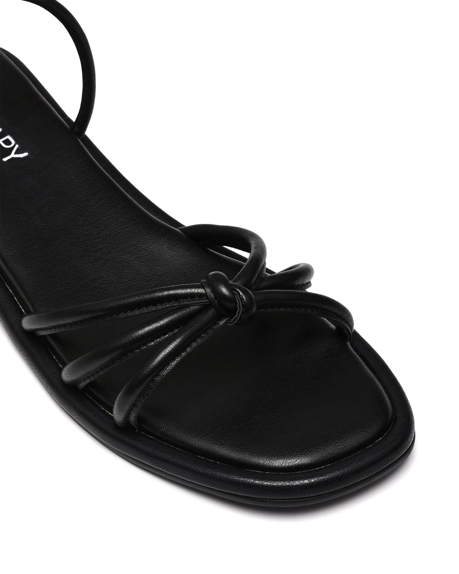 Therapy Shoes Raye Black Smooth | Women's Sandals | Flats | Tie Up