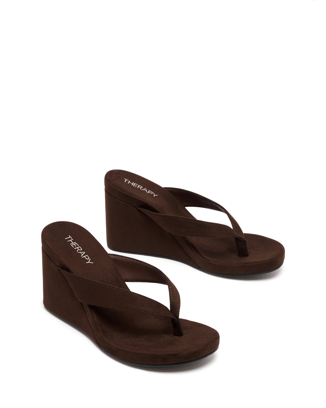 Ren Wedge Chocolate Tonal Faux Suede