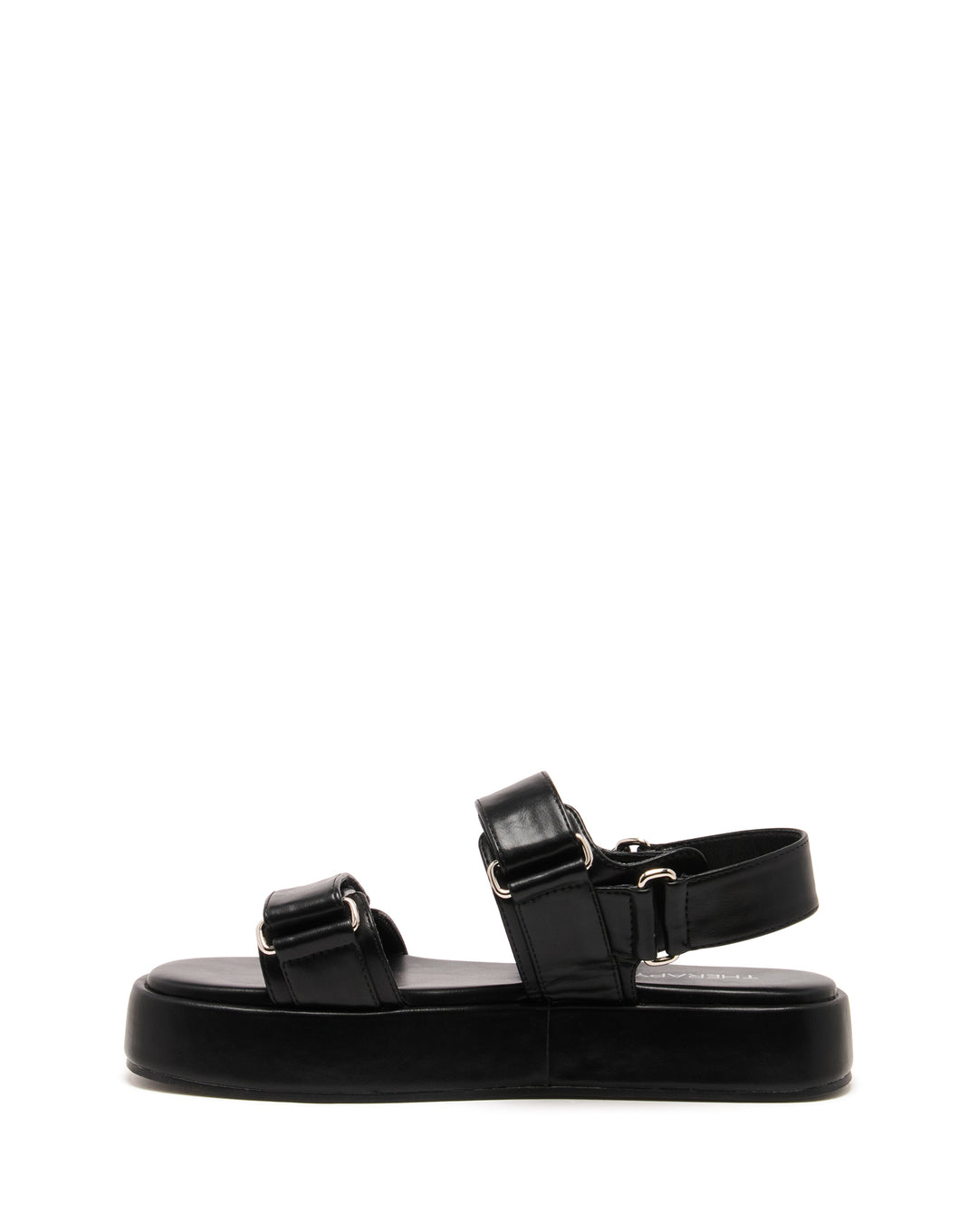 Revive Flatform Sandal Black Smooth