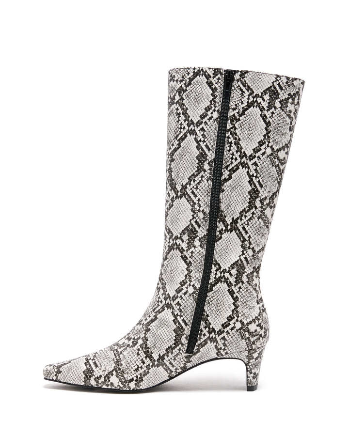 Rhome Tall Boot Black/White Snake