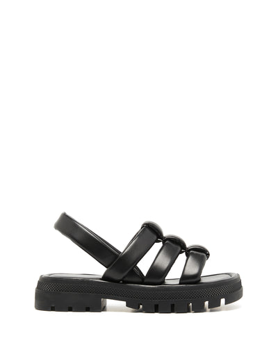 Therapy Shoes Rilee Black Smooth | Women's Sandals | Chunky | Padded 