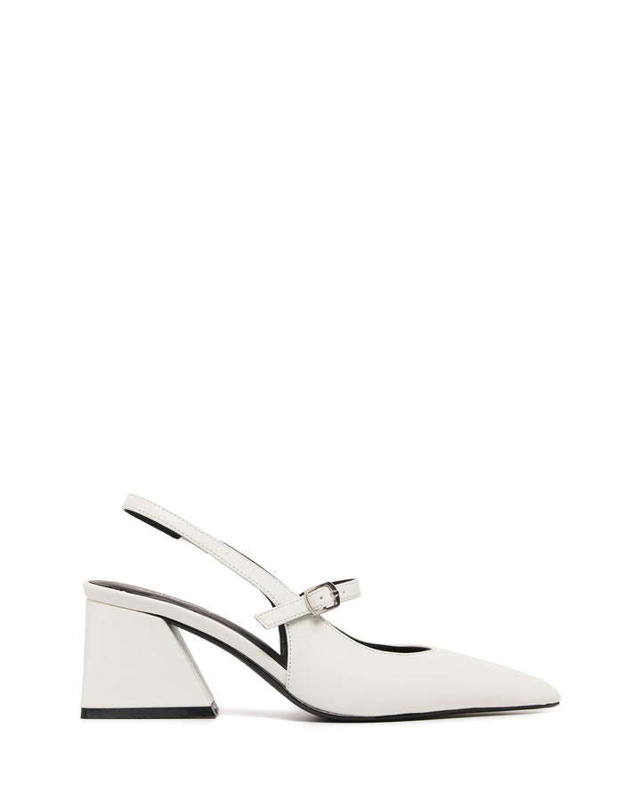 Therapy Shoes Sharp White Smooth | Women's Heels | Pumps | Slingback