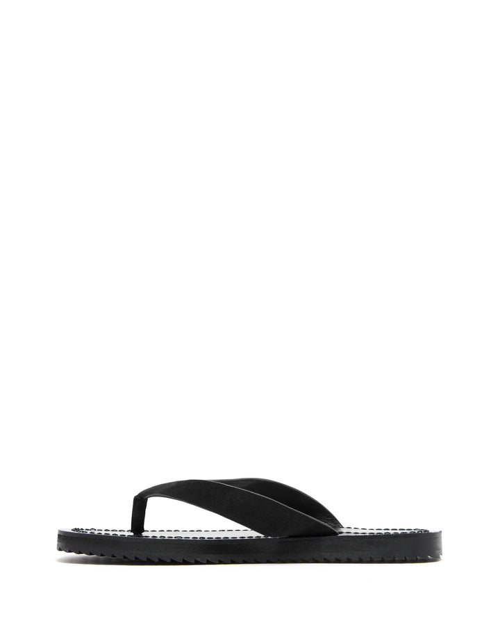 Undone Thong Sandal Black Suede