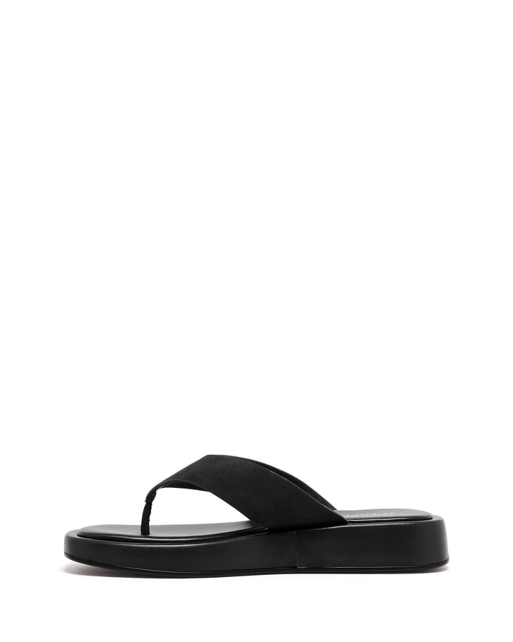 Veda Thong Sandal Black Suede