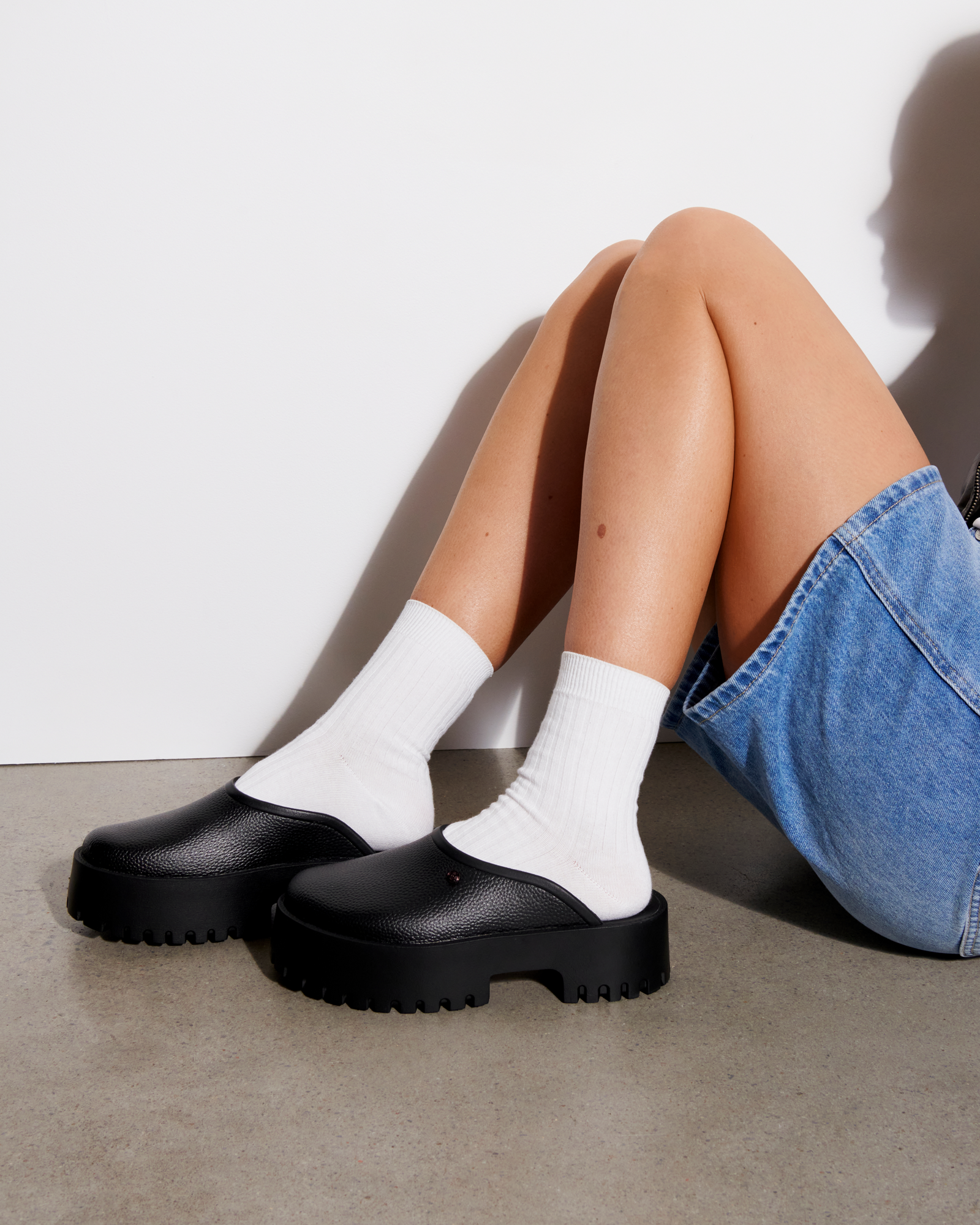 Therapy Shoes Zomp Black PVC | Women's Clogs | Flats | Platform 