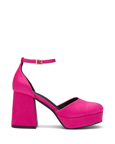 Therapy Shoes Alix Pink Satin | Women's Heels | Platform | Block Heel