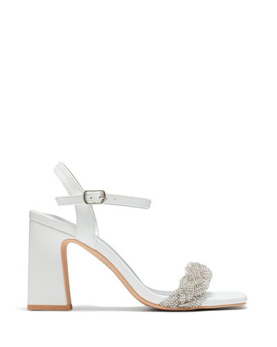 Therapy Shoes Allure White | Women's Heels | Sandals | Diamante | Braid