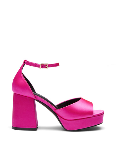 Therapy Shoes Ashton Pink Satin | Women's Heels | Platform | Block Heel