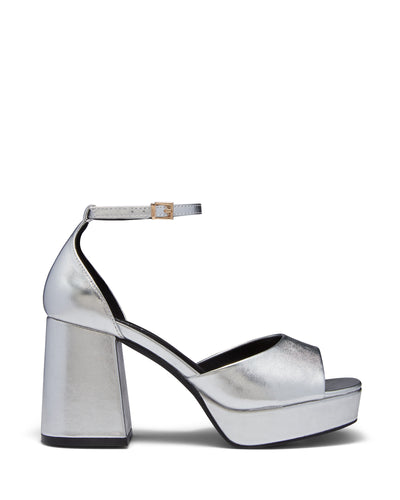 Therapy Shoes Ashton Silver | Women's Heels | Platform | Block Heel