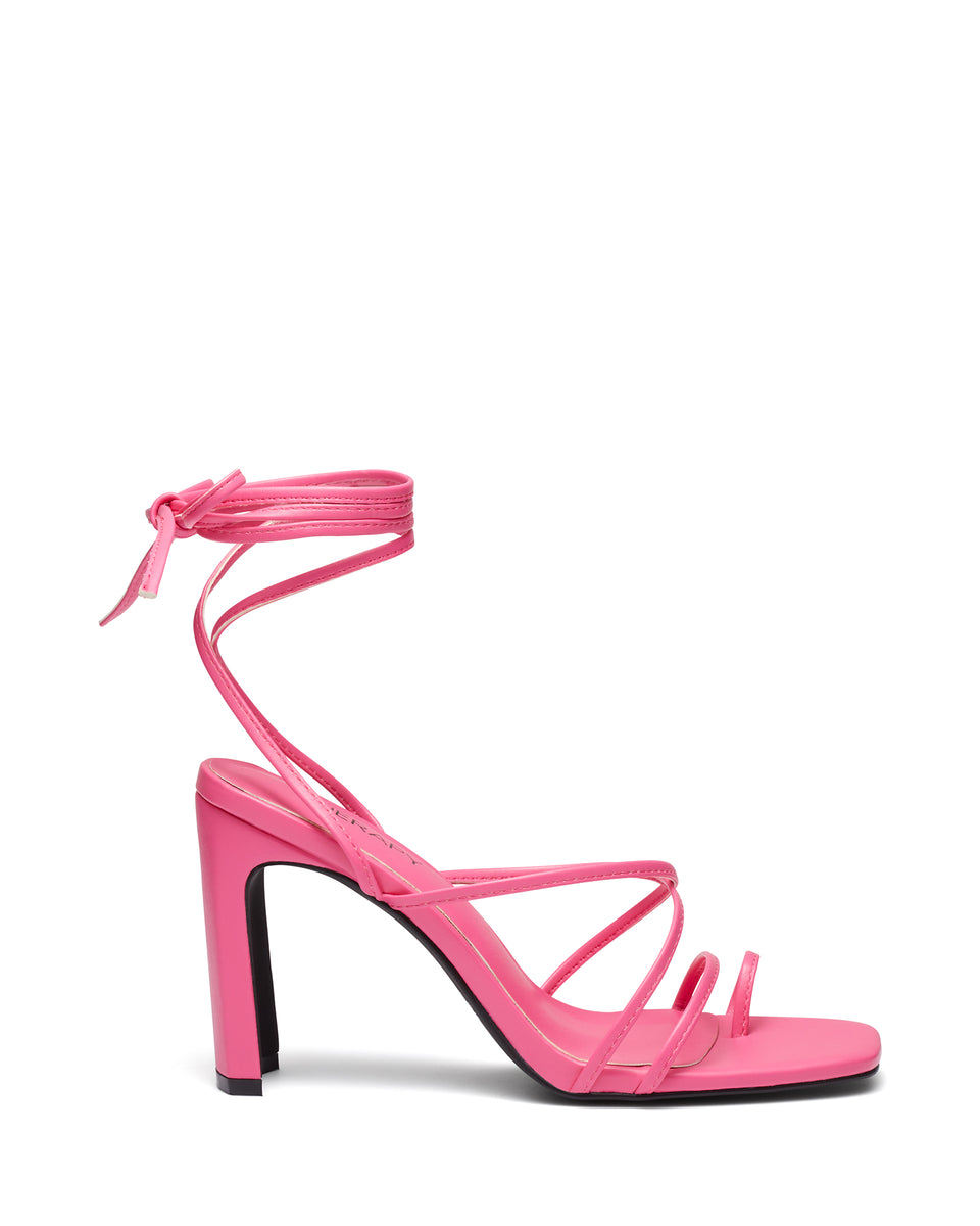 pink strappy high heels