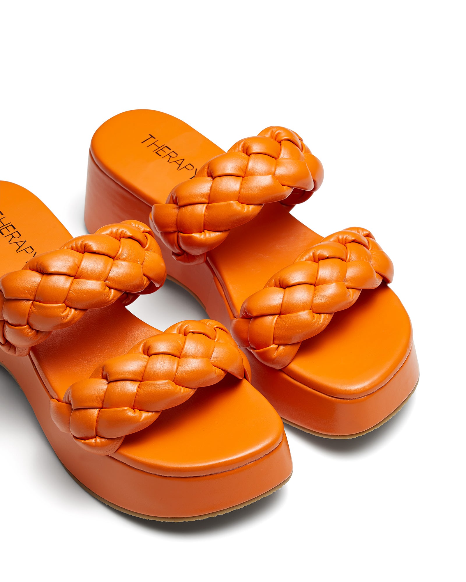 Therapy Shoes Christy Tangerine | Women's Sandals | Slides | Platform | Woven