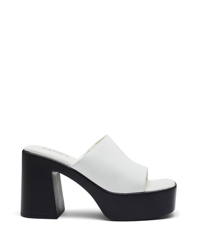 Therapy Shoes Devon White | Women's Heels | Sandals | Platform | Mule