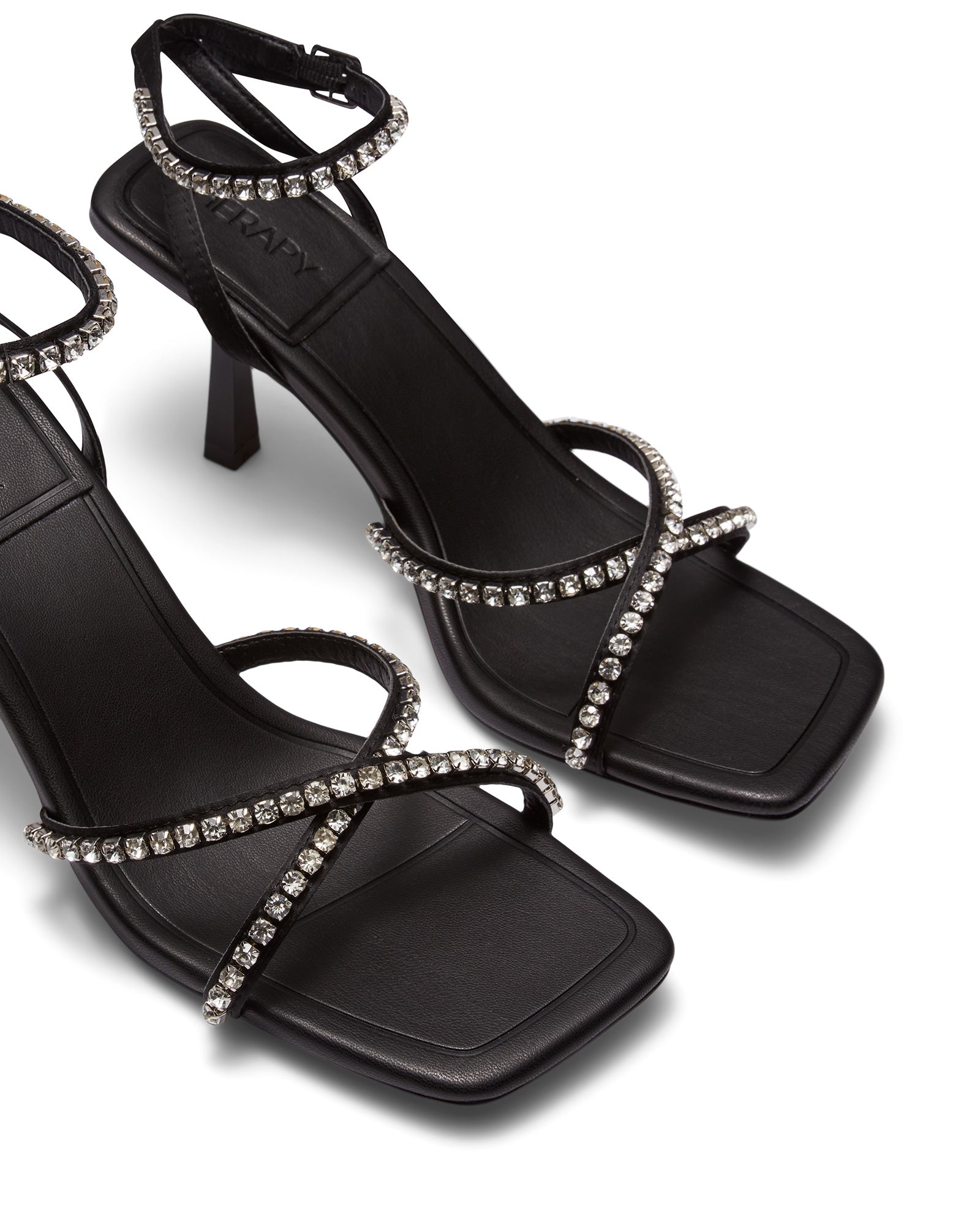 Therapy Shoes Doja Black | Women's Heels | Sandals | Stiletto | Diamante