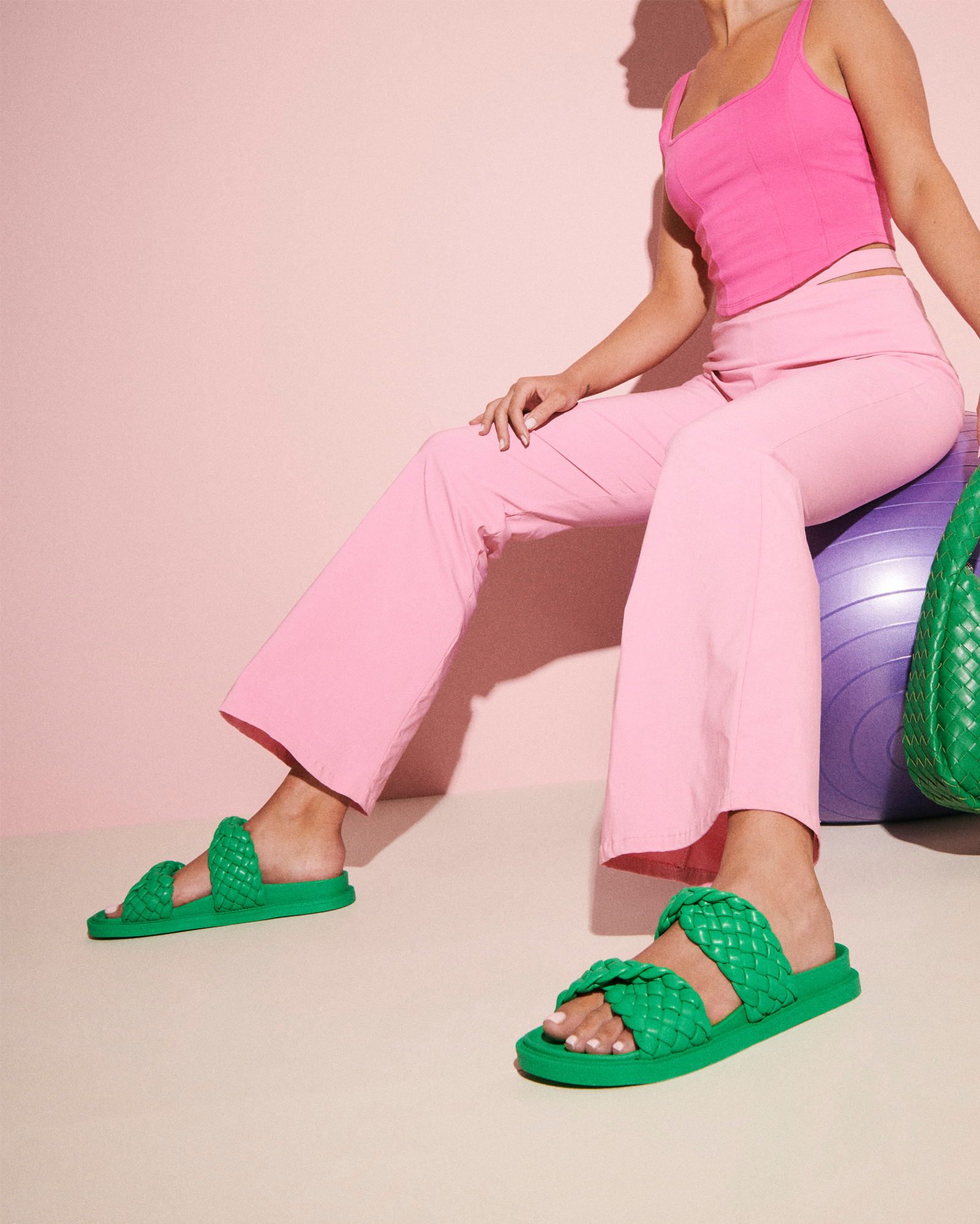 Therapy Shoes Evil Green | Women's Sandals | Slides | Flats | Woven