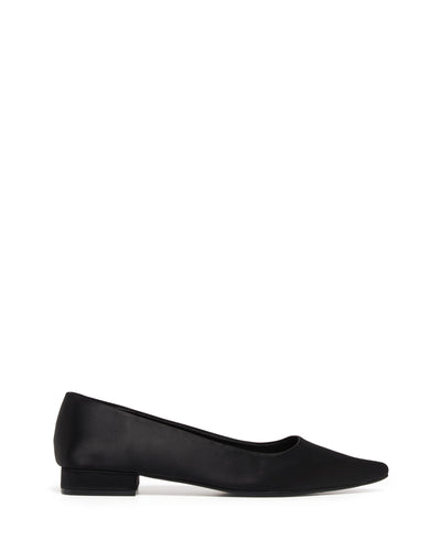 Therapy Shoes Mirage Black Satin | Women's Heel | Low | Ballet | Flat