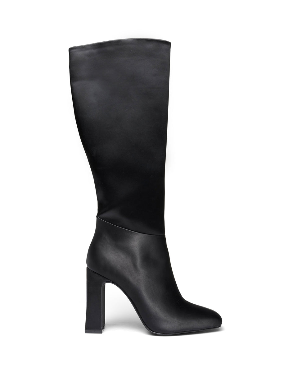 Therapy Shoes Muse Black Satin Women's Boots Knee High Tall 90's