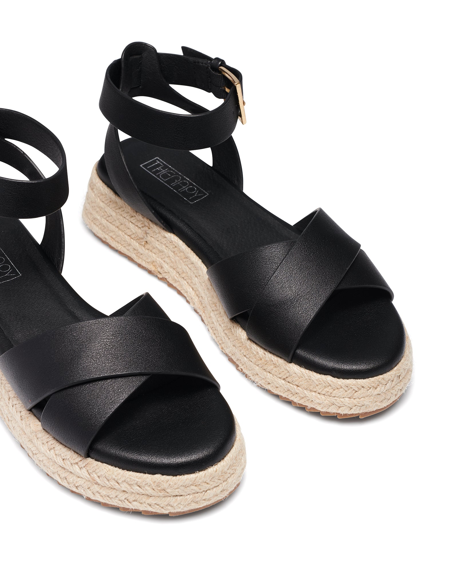 Therapy Shoes Palmer Black | Women's Sandals | Platform | Espadrille