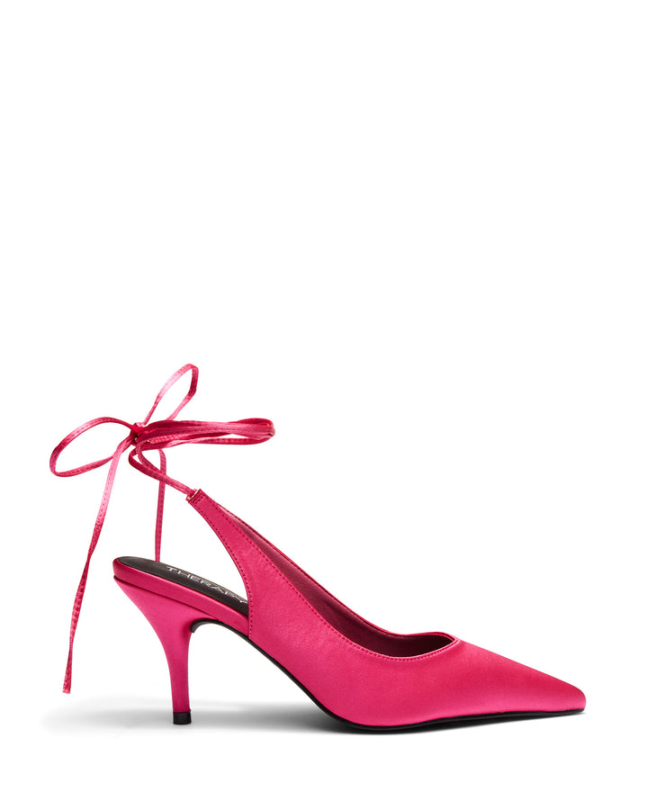 Therapy Shoes Satisfy Magenta | Women's Heels | Pumps | Tie Up | Satin
