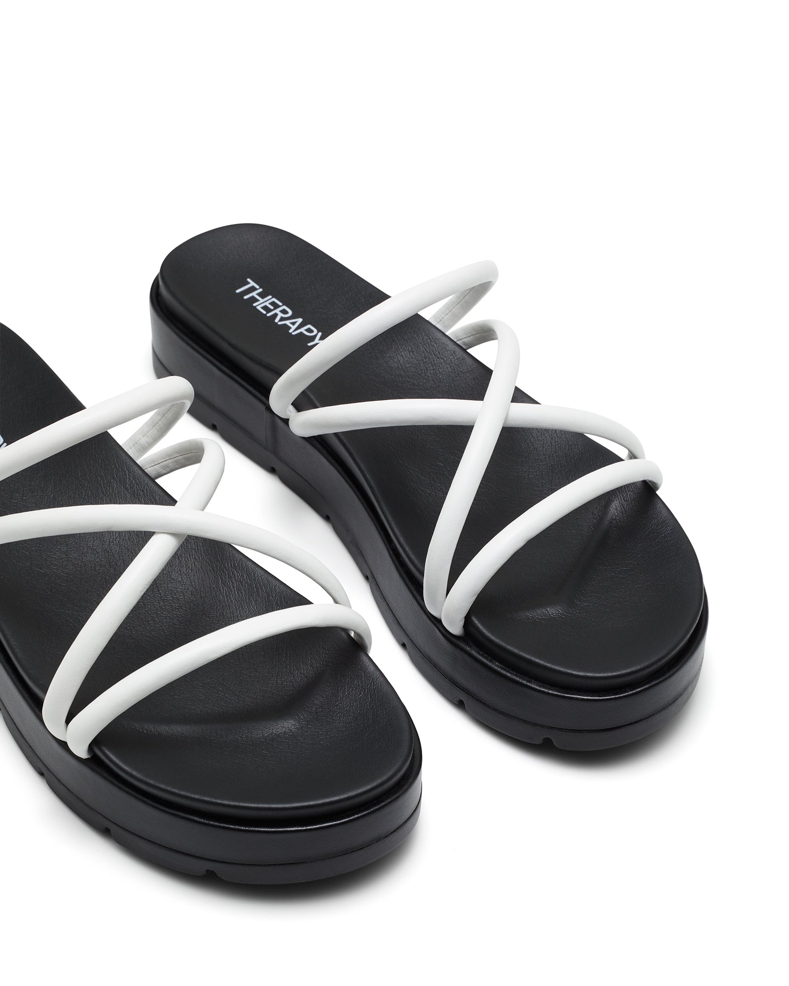 Therapy Shoes Sliver Black/White | Women's Sandals | Flatform | Platform | Slide