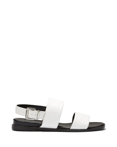 Sparrow White Croc | Therapy Shoes | Flat Women's Braided Sandal