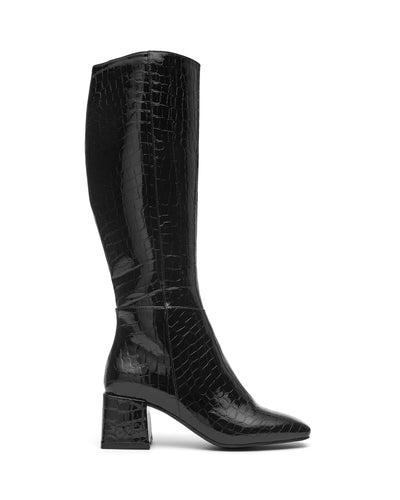 Therapy Shoes Wolf Black Croc | Women's Boots | Knee High | Tall | 90's