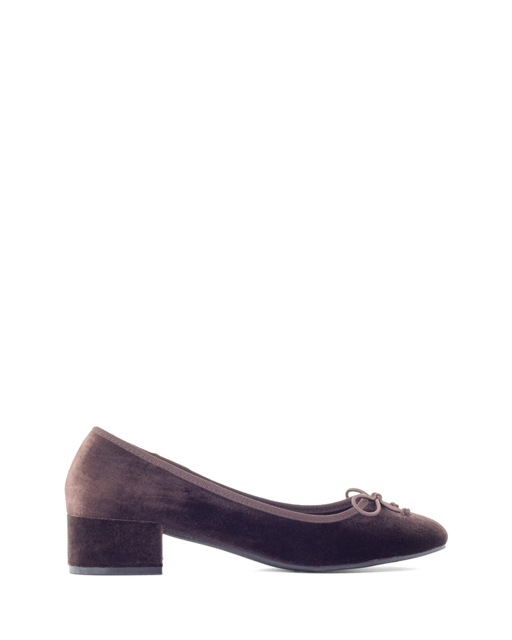 Diana Ballet Heel Chocolate Velvet