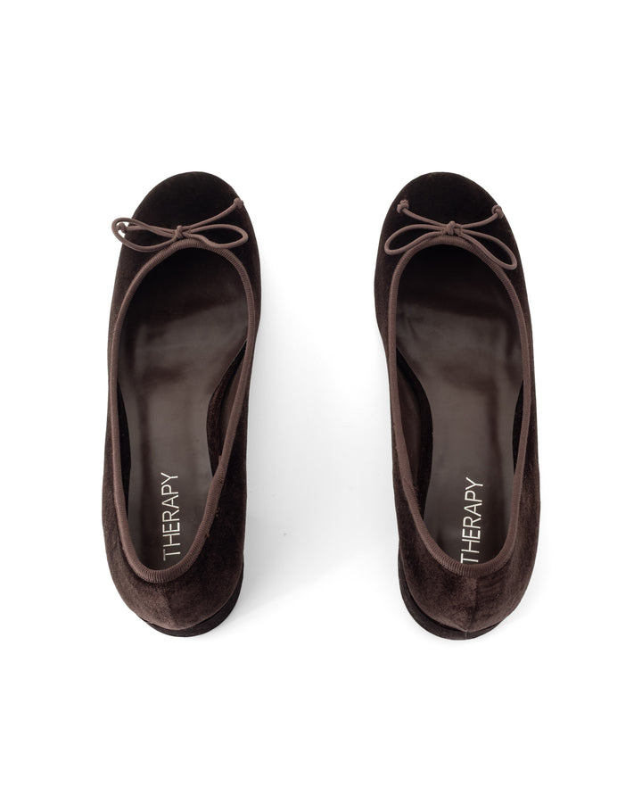Diana Ballet Heel Chocolate Velvet