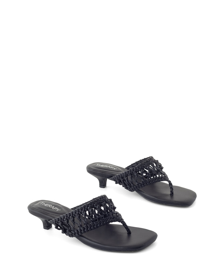 Cannes Thong Heel Black