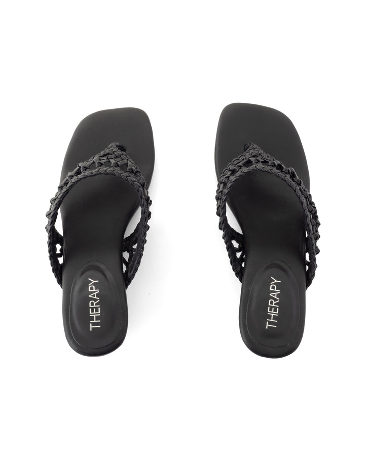 Cannes Thong Heel Black