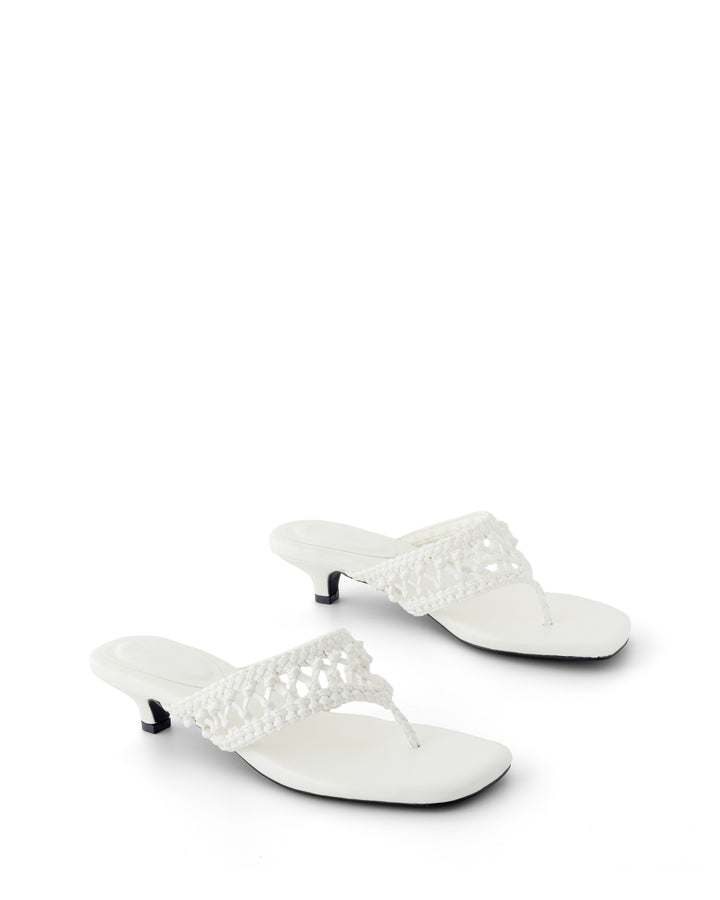 Cannes Thong Heel White