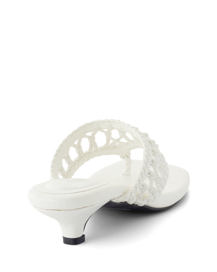 Cannes Thong Heel White