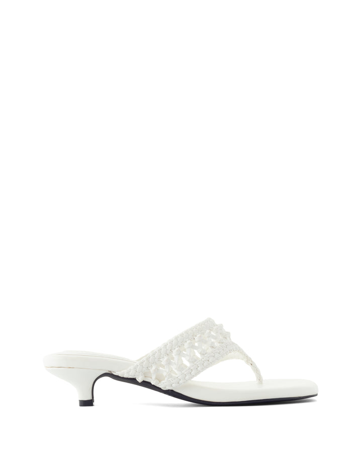 Cannes Thong Heel White