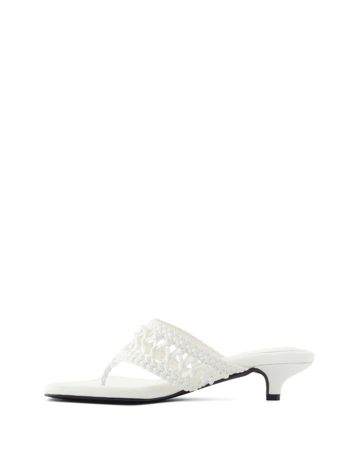 Cannes Thong Heel White