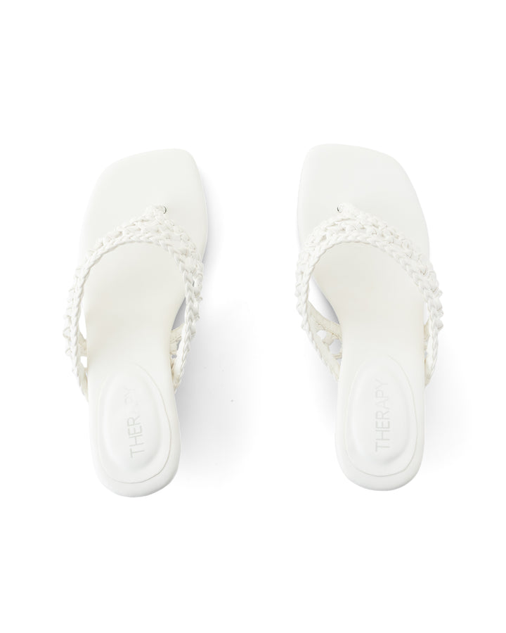 Cannes Thong Heel White