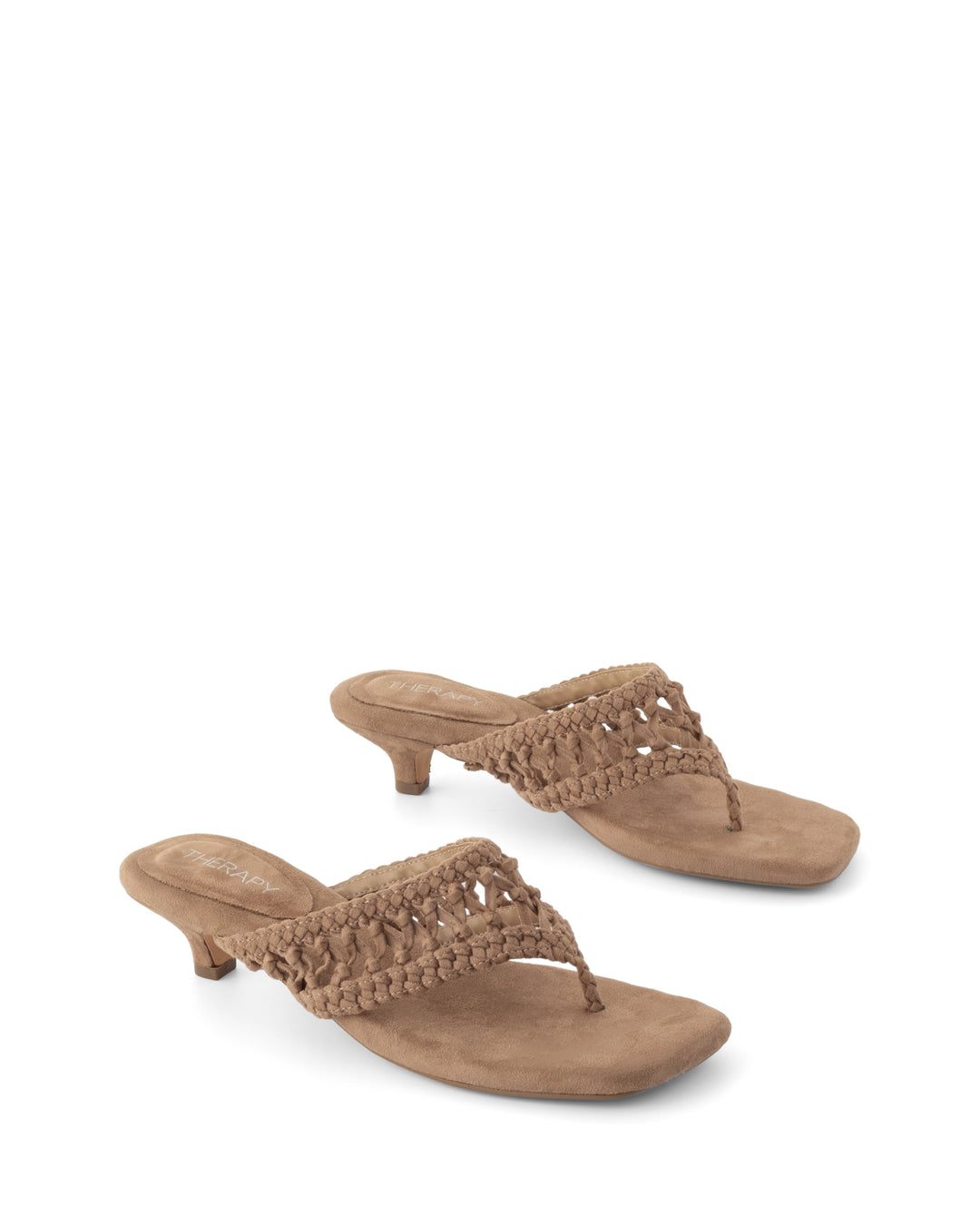 Cannes Thong Heel Cashew Suede