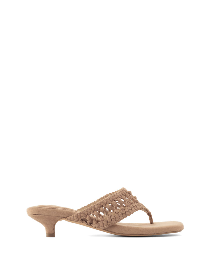 Cannes Thong Heel Cashew Suede