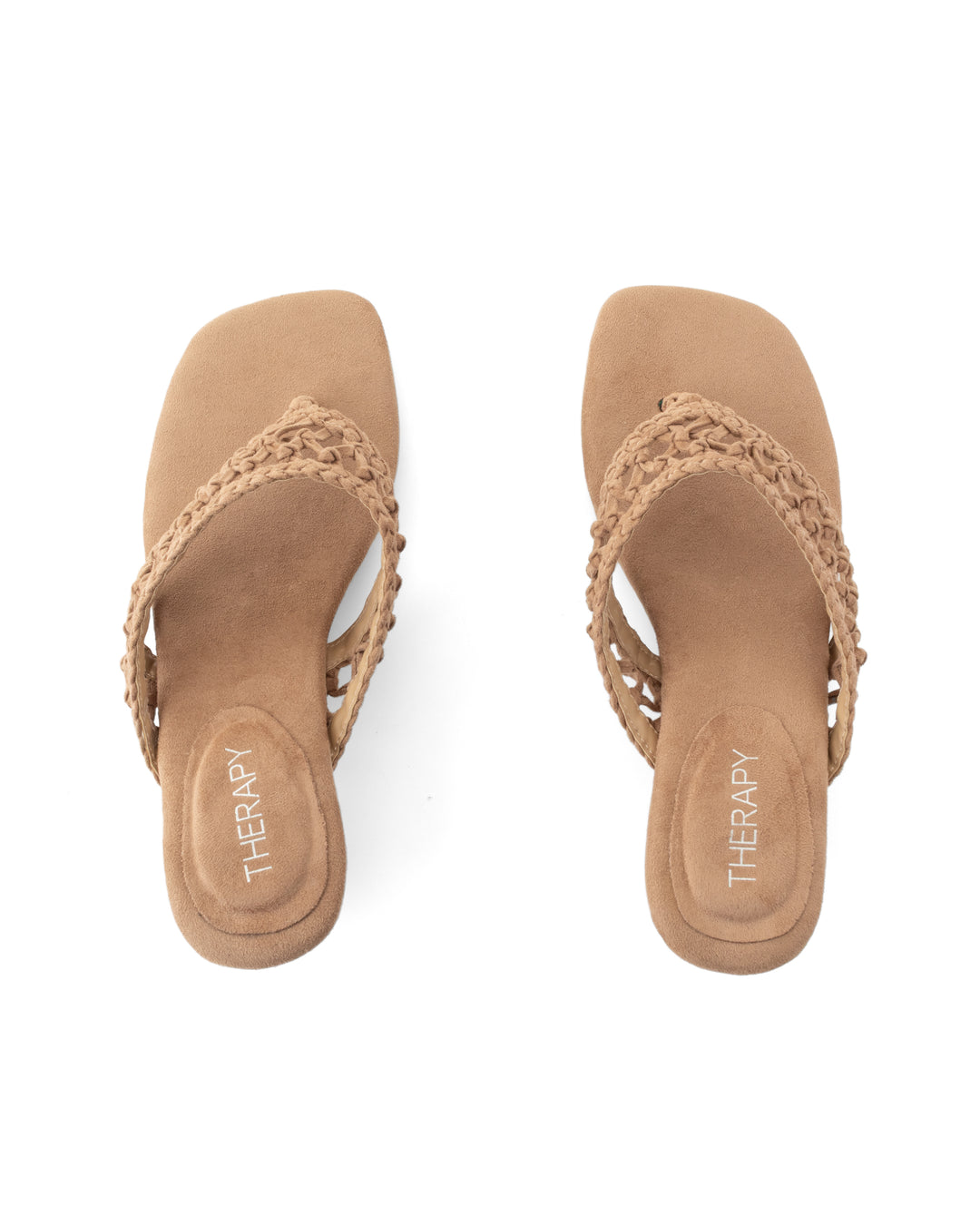 Cannes Thong Heel Cashew Suede