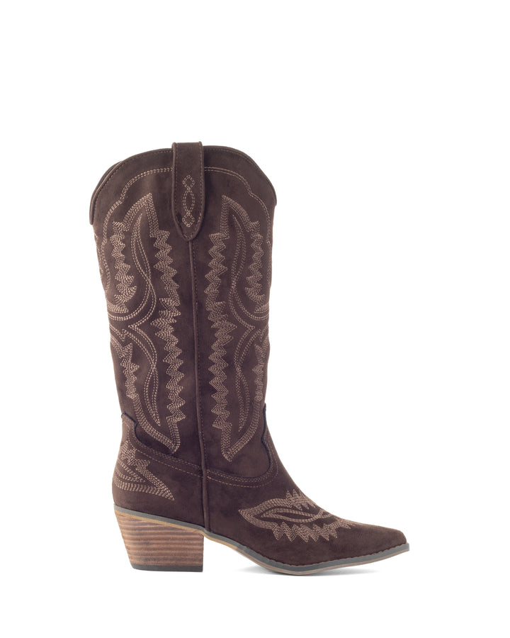 Mustang Cowboy Boot Chocolate Suede