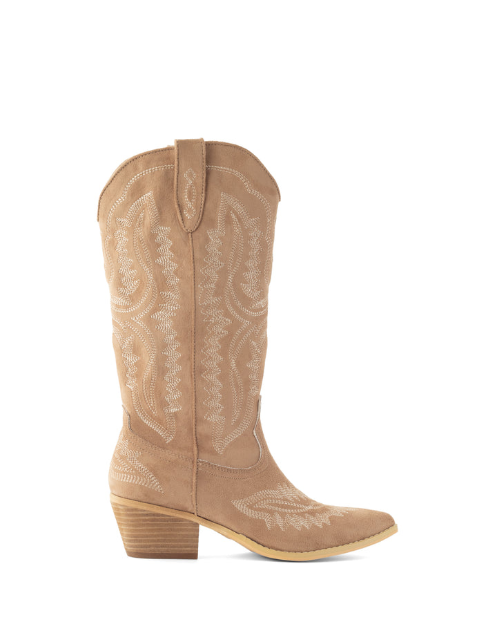Mustang Cowboy Boot Toffee Suede