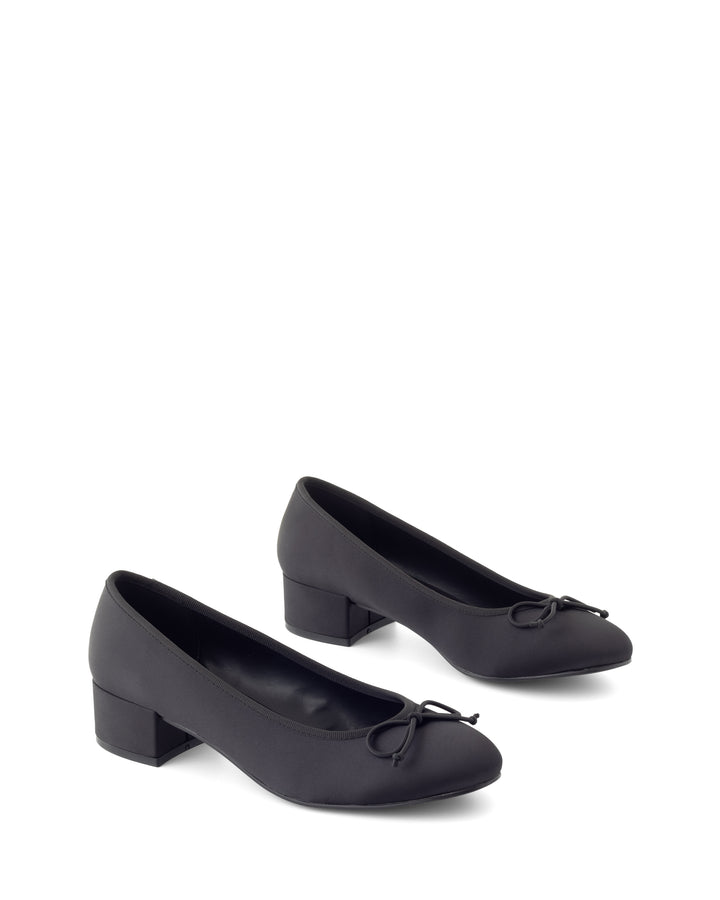 Diana Ballet Heel Black Satin