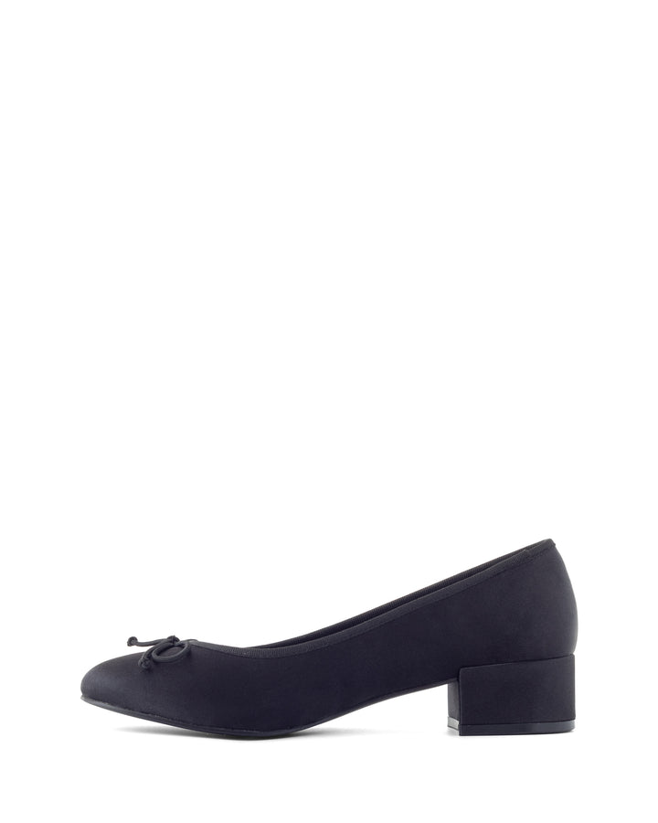 Diana Ballet Heel Black Satin